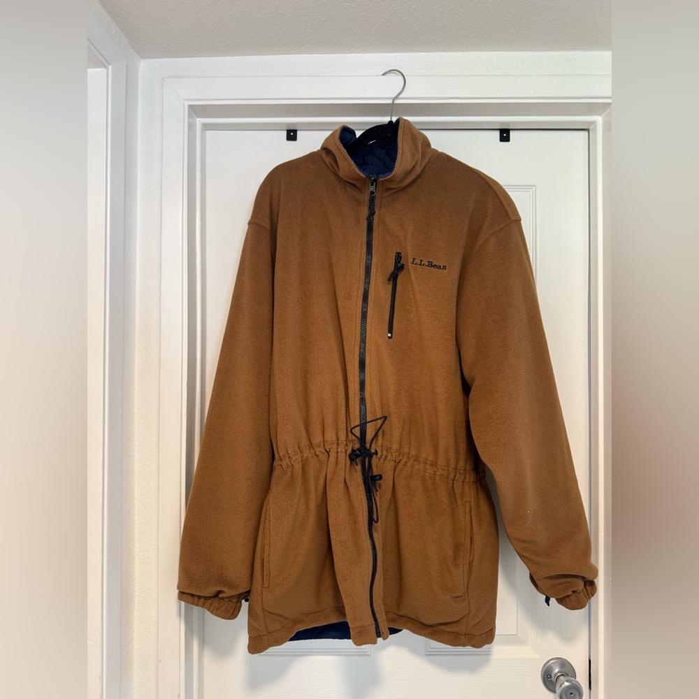 Vintage L.L. Bean Men's Tan Fleece Jacket